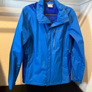 Columbia Women’s Pouration II Jacket Omni-Tech Mountain  Blue Raincoat Size XS